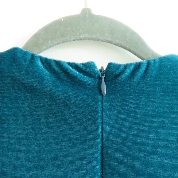 PATBO Velvet Ruched Mini Dress in Azure Blue - Size US 0 - Picture 13 of 15